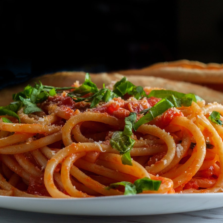 Spaghetti all'Amatriciana - EAST AND WEST